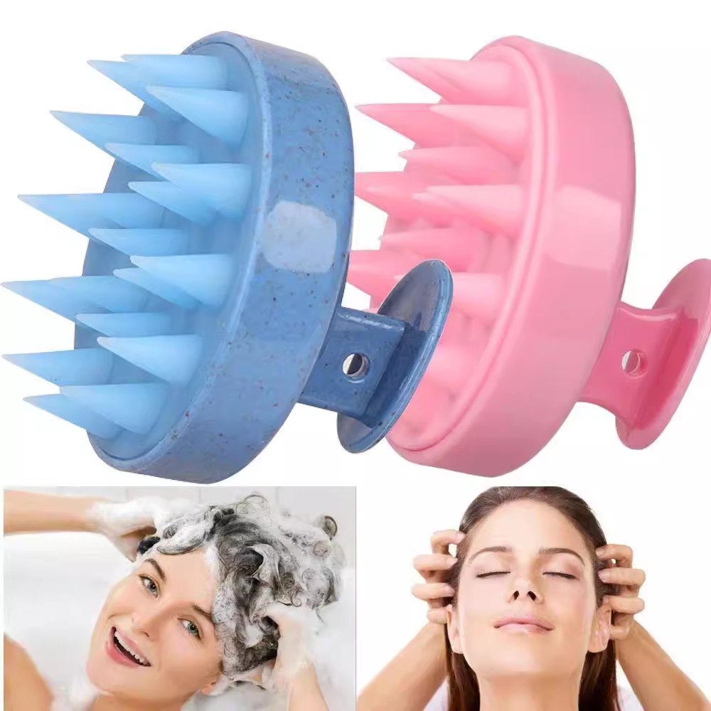 Dry Brush Body - Silicone Shampoo Brush Head Scalp Massage