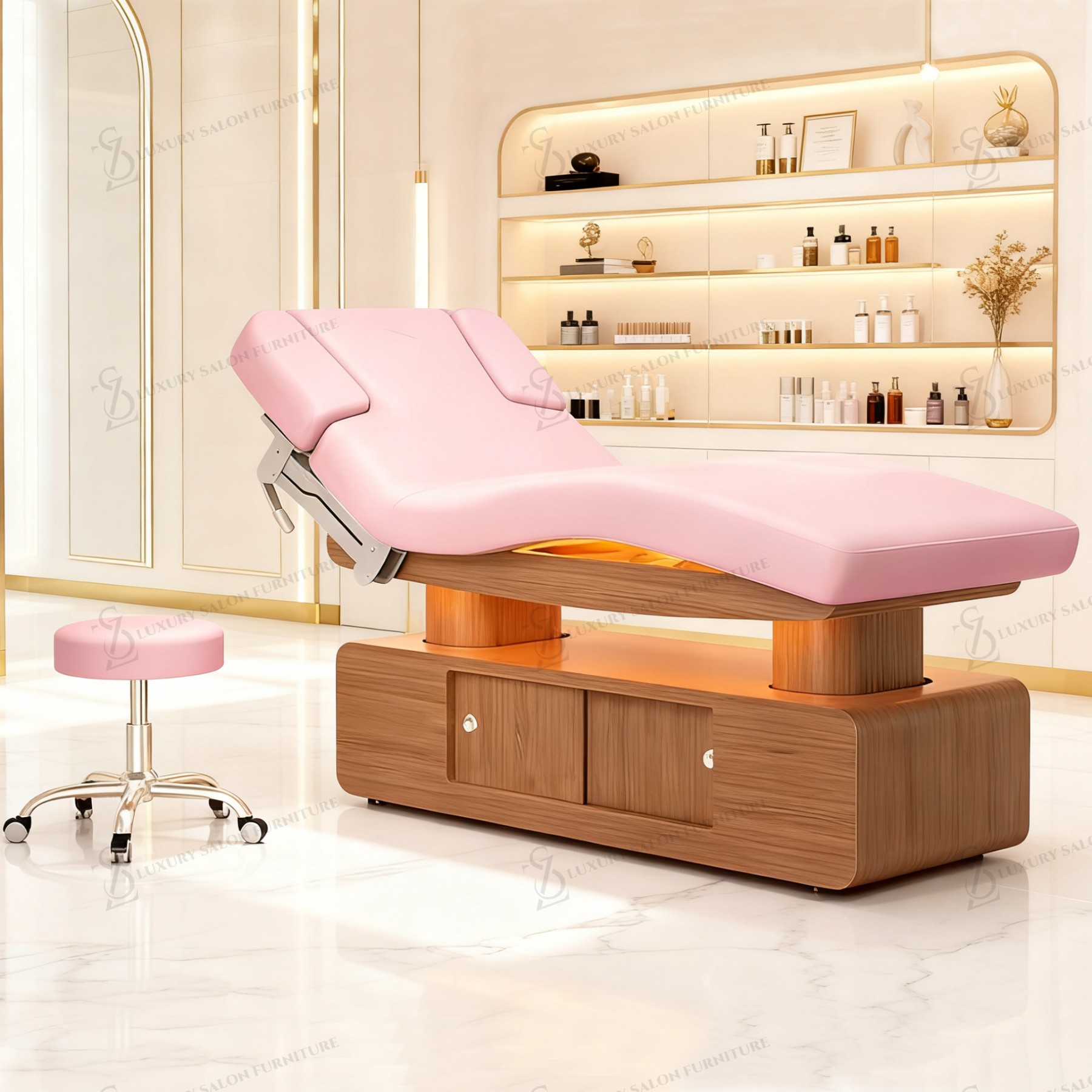 Spa Wellness And Beauty - Luxury 3/4 Motors Pink Beauty Bed