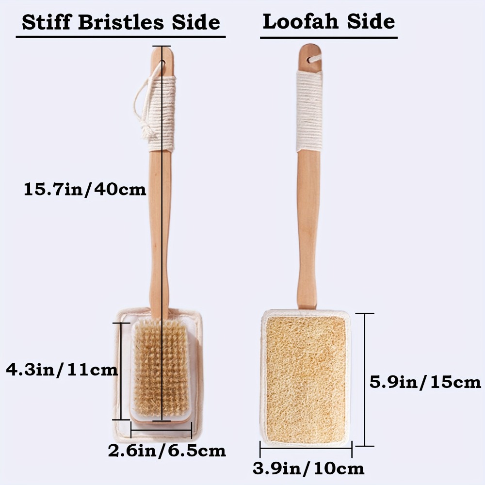 Wood Long Handle Bath Brush Na - đánh giá và giá Body Loofah Natural