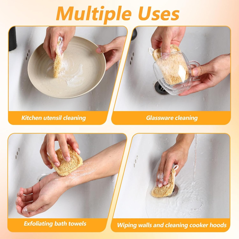 5Pcs Natural Loofah Sponge Reu - đánh giá và giá Body Loofah Natural